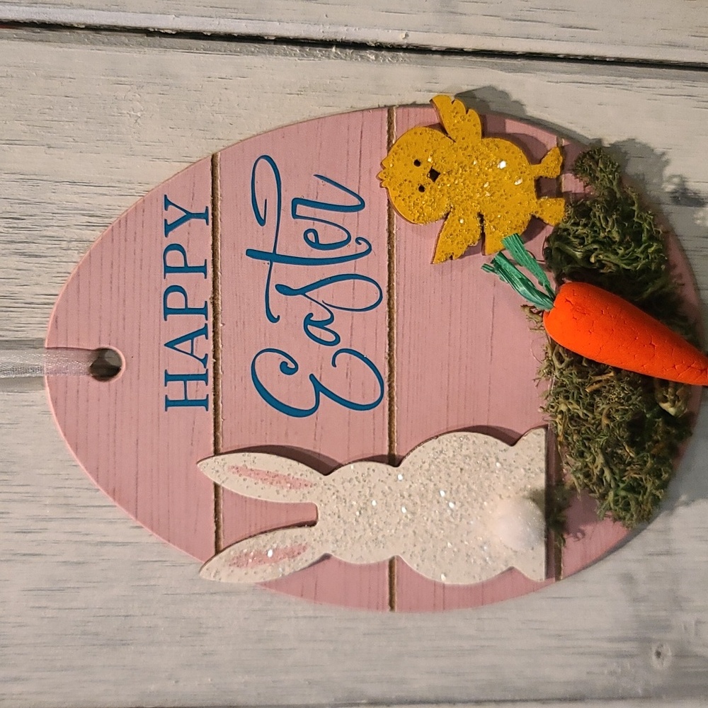 Easter Sign with Ribbon - Mailable- Perfect for wall hanging or Easter Card gift